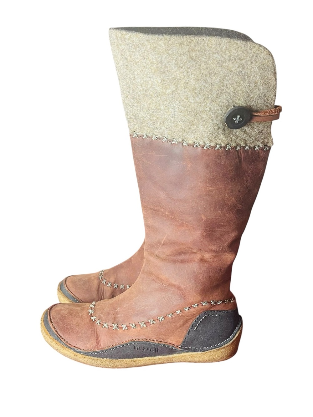 Merrell Zurich Spice Brown Leather Knee-High Boots